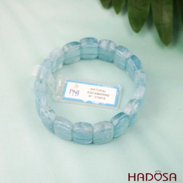 Vòng tay đá bản Aquamarine