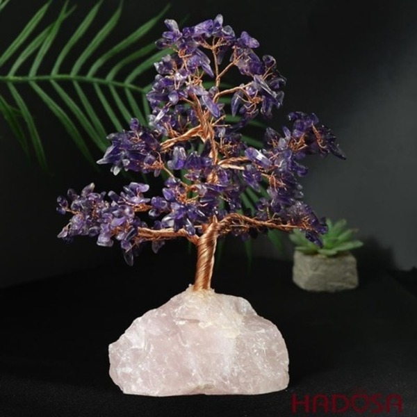 Cây tài lộc đá thạch anh tím