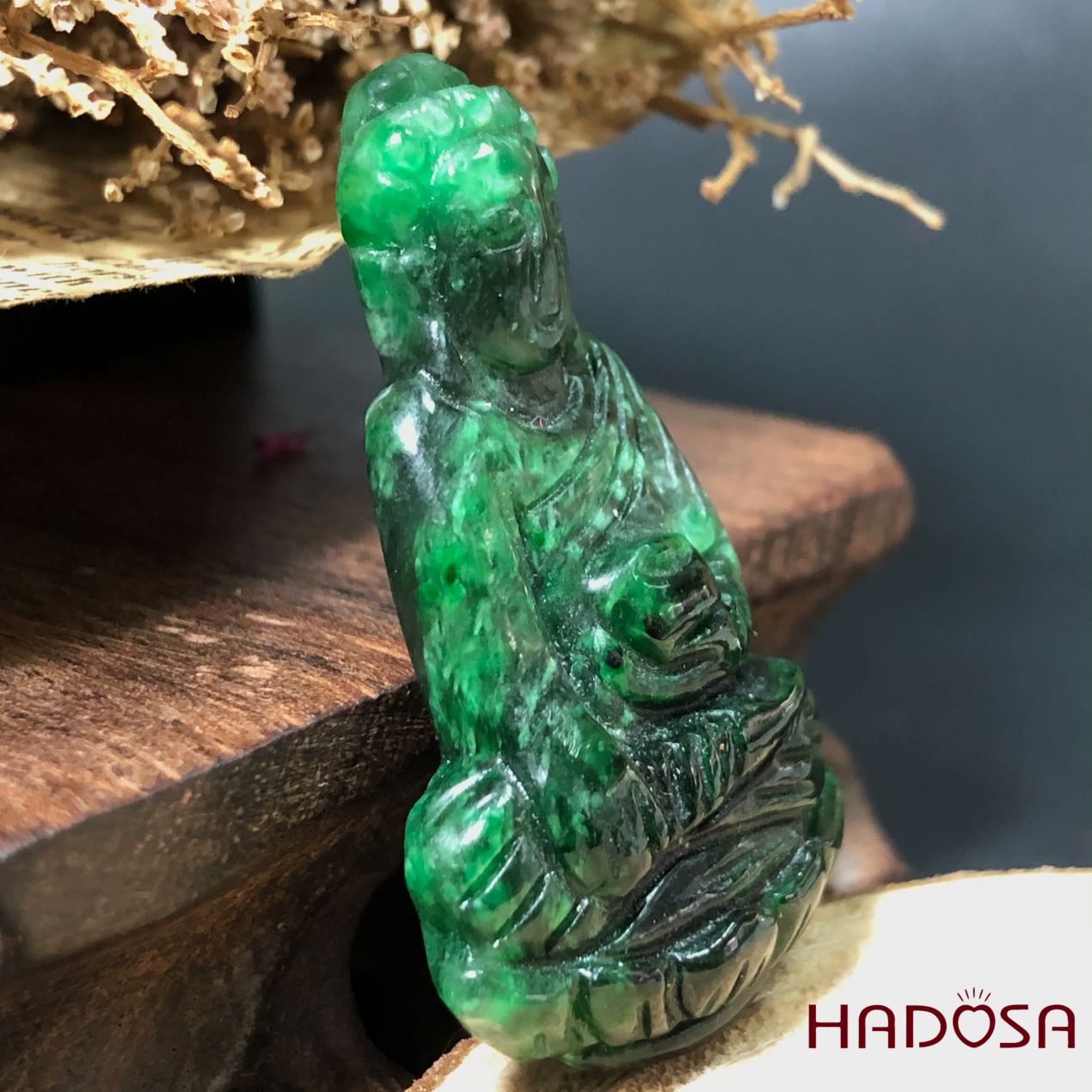 Mặt Phật Tổ Cẩm Thạch xanh sơn thủy