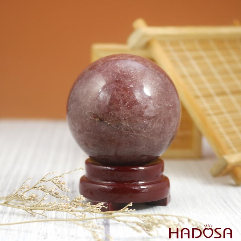 Cầu thạch anh dâu tây 4A 6cm