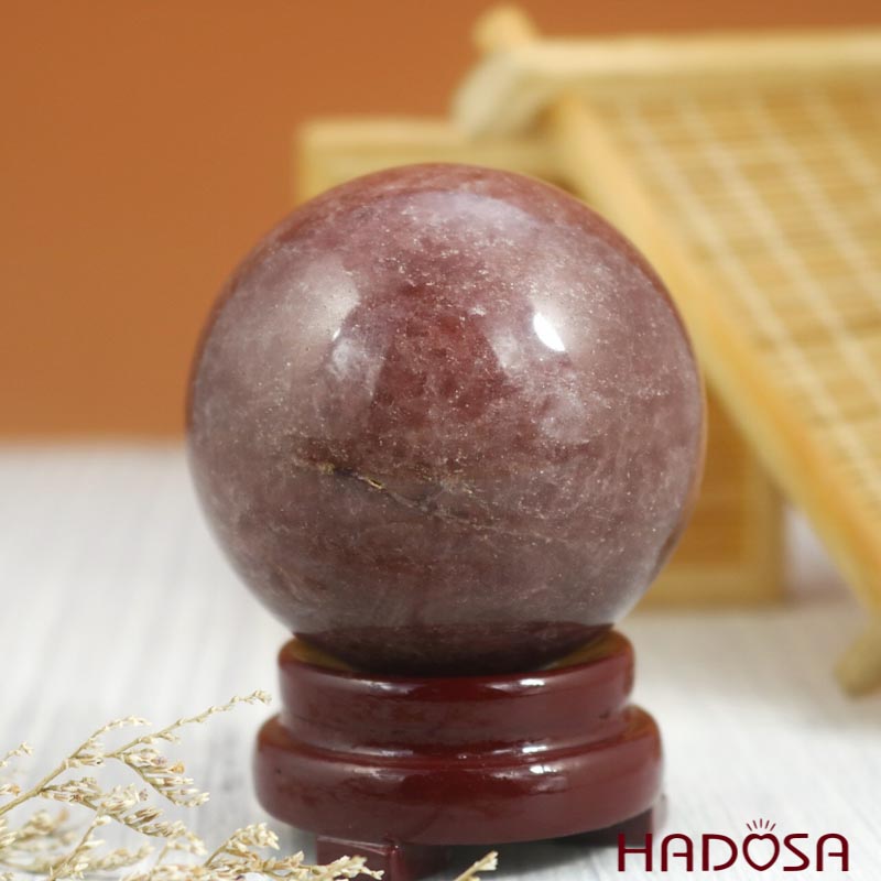 Cầu thạch anh dâu tây 4A 6cm