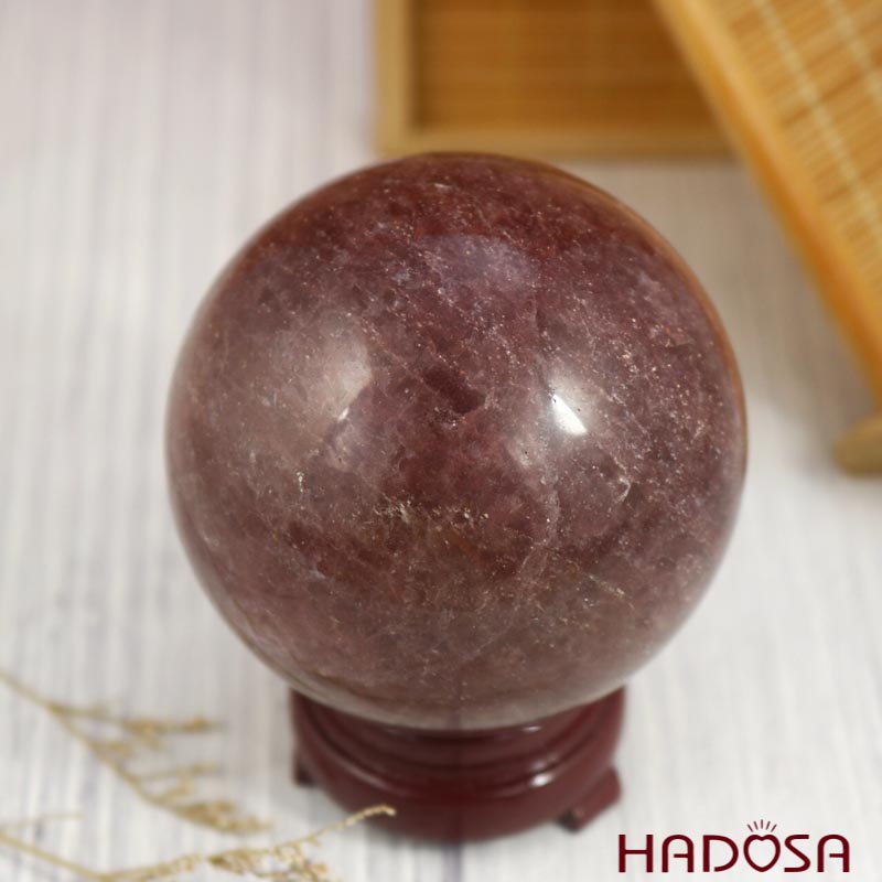 Cầu thạch anh dâu tây 7cm