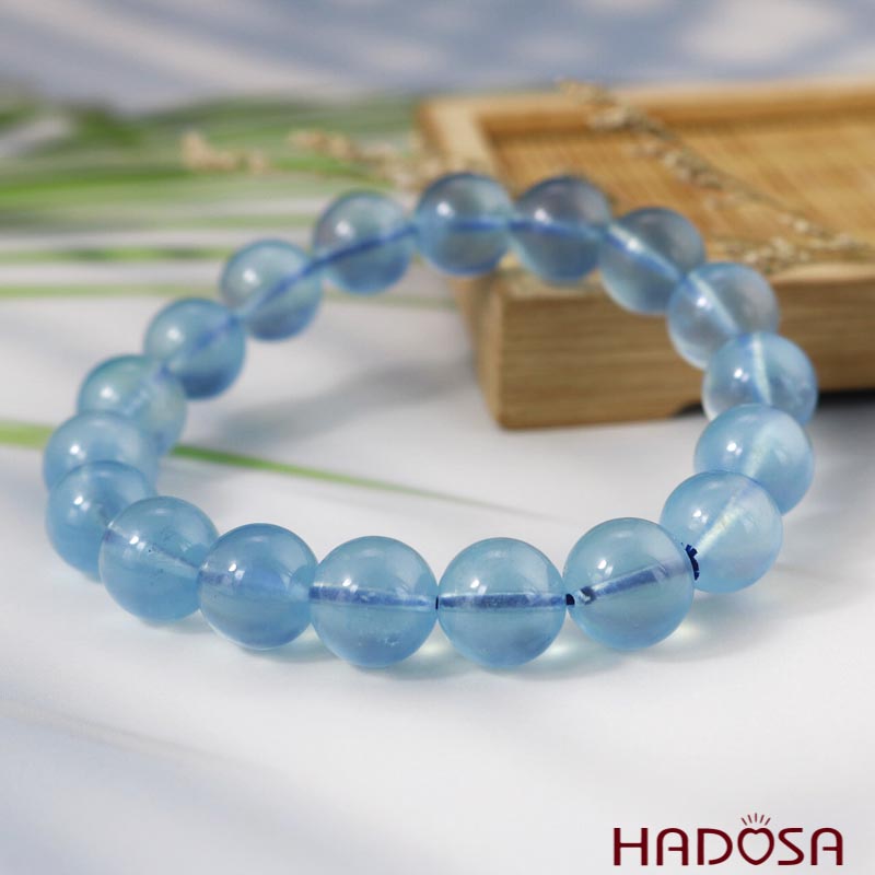 Vòng đá Aquamarine 11mm chuẩn 7A