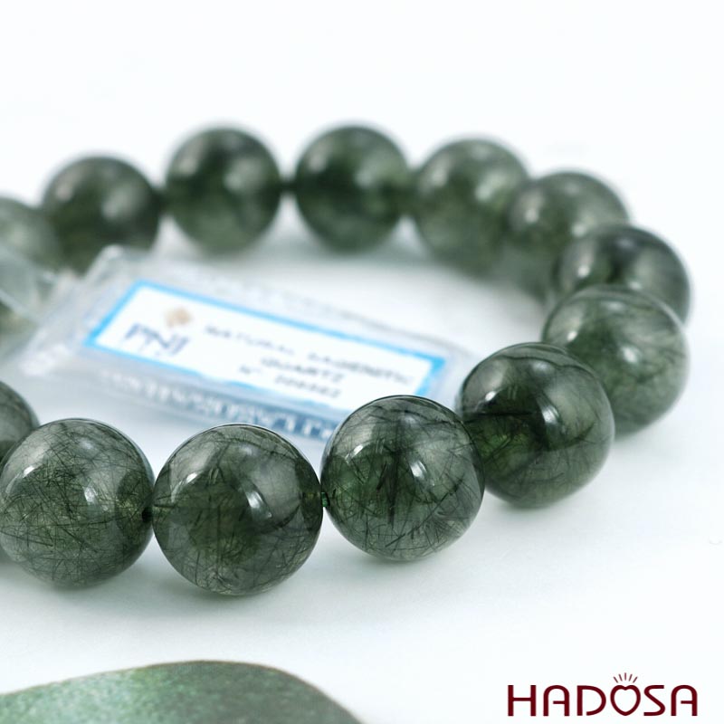 Thạch anh Tóc xanh 14mm cao cấp chuẩn 4A