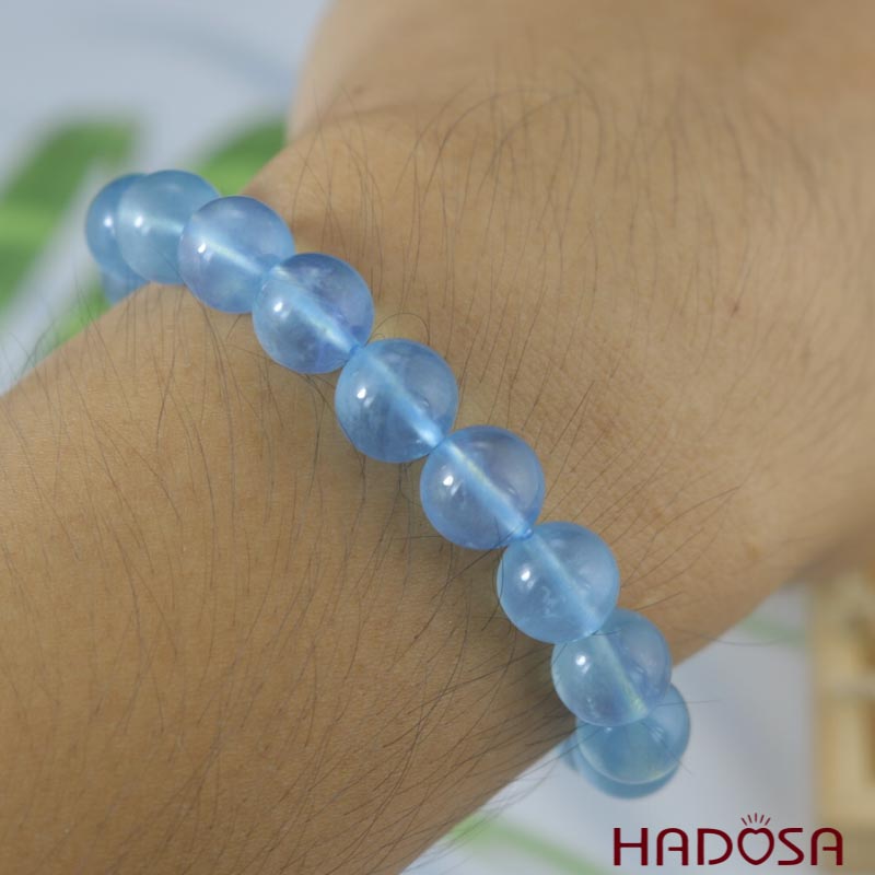 Vòng đá Aquamarine 10mm chuẩn 7A