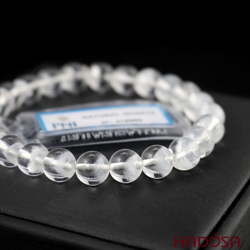 Vòng đá Thach anh ưu linh trắng 7mm 5A