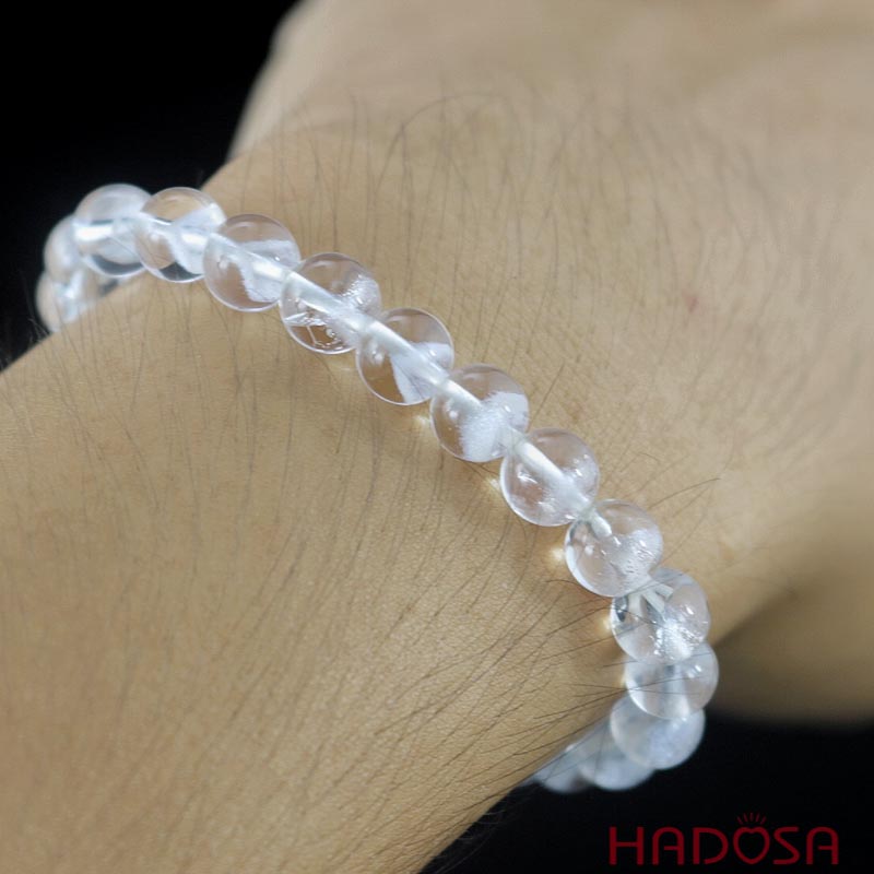 Vòng đá Thach anh ưu linh trắng 7mm 5A