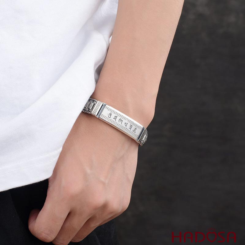 Lắc tay bạc chú Om mani padme hum