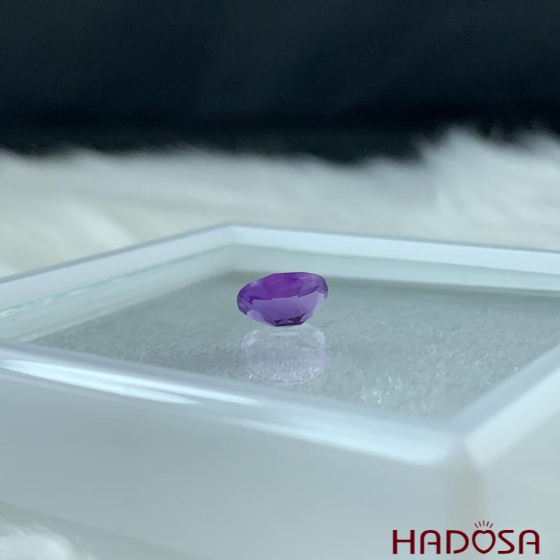 Mặt đá thạch anh tím Amethyst oval 6x8mm 5A