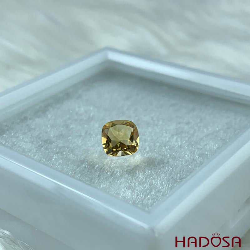 Mặt đá thạch anh vàng Citrine Cus 07mm 3A
