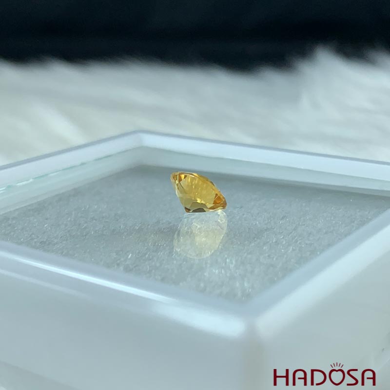 Mặt đá thạch anh vàng Citrine Cus 07mm 3A