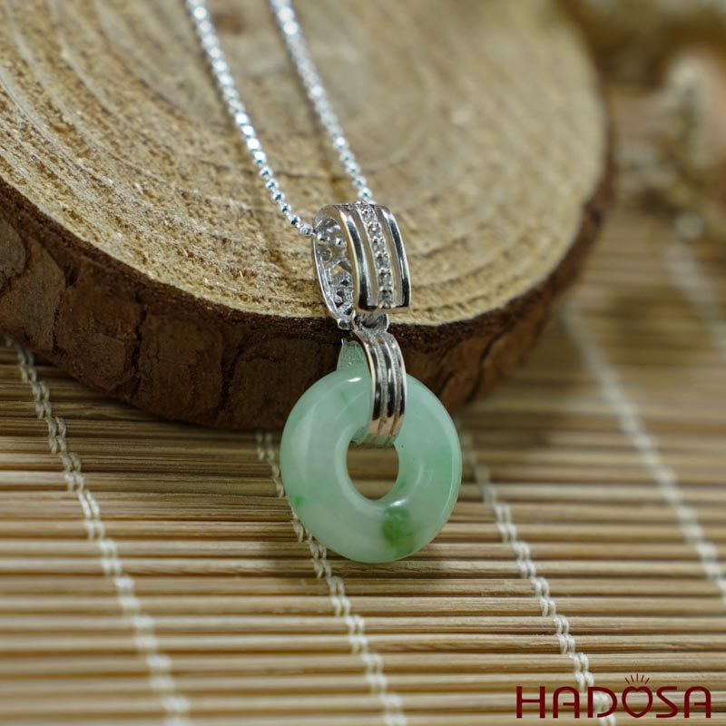 Mặt dây chuyền đồng điếu Ngọc Cẩm Thạch 13mm