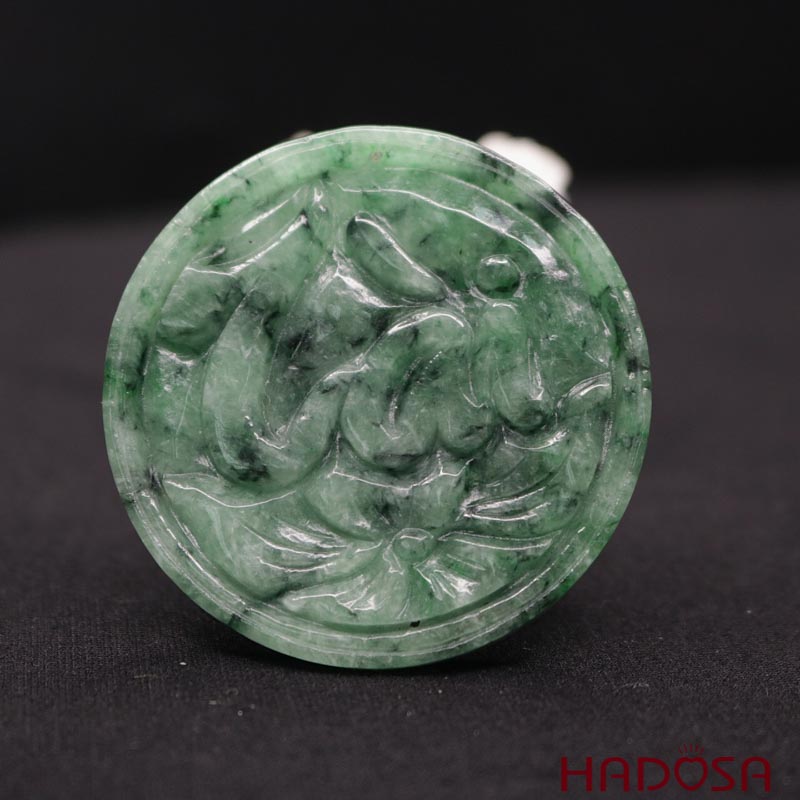 Mặt dây chuyền Cẩm Thạch tròn chữ Tài 50mm