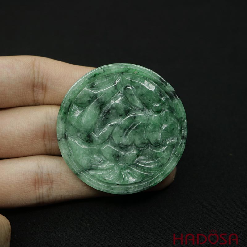 Mặt dây chuyền Cẩm Thạch tròn chữ Tài 50mm