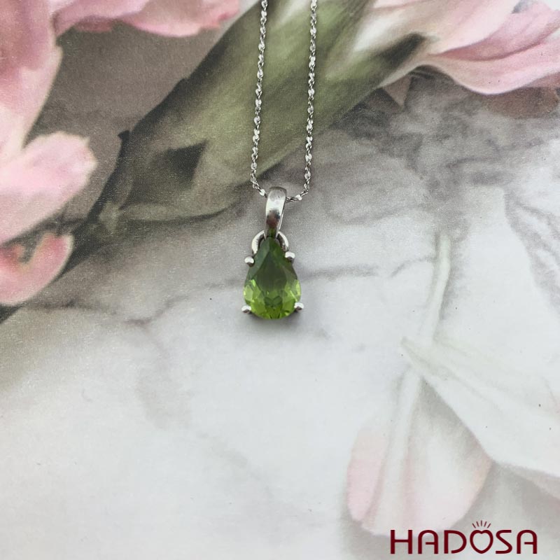 Mặt dây chuyền đá Peridot cao cấp bạc 925