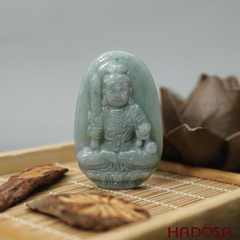 Mặt Phật bản mệnh cẩm thạch A 49x31x7mm