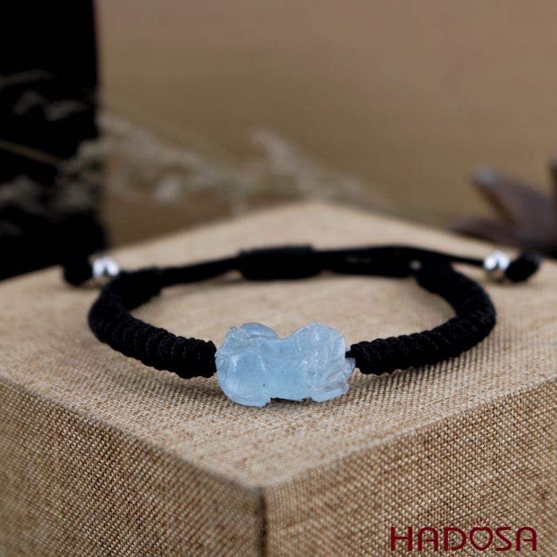 Vòng phong thủy Tỳ Hưu Aquamarine