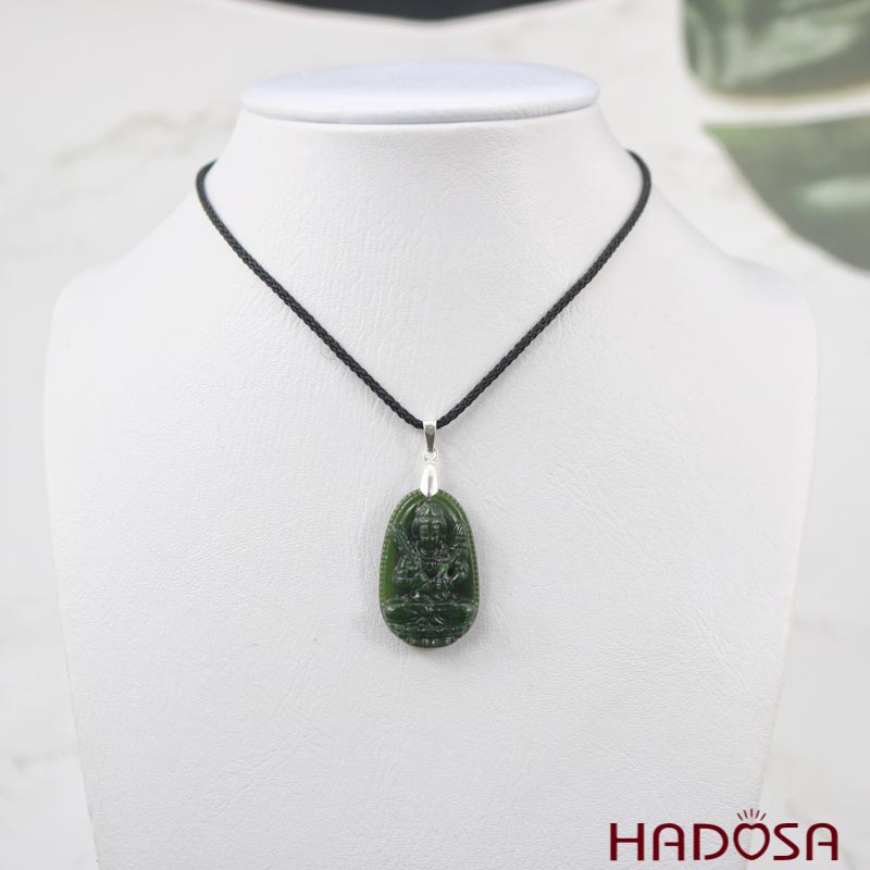 Mặt Ngọc Bích Hư Không Tạng Bồ Tát (Sửu, Dần) 30x18mm