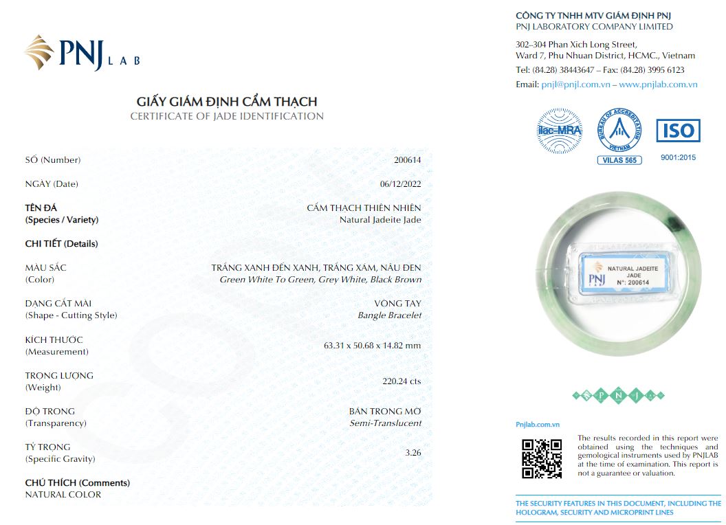 Vòng Ngọc Cẩm Thạch oval xanh lí ni 50