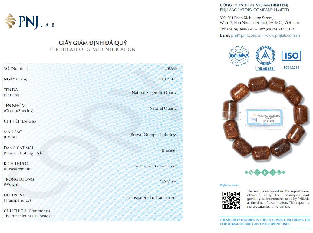 Thạch Anh hạt đốt tóc đồng 14x18mm 6A(-)