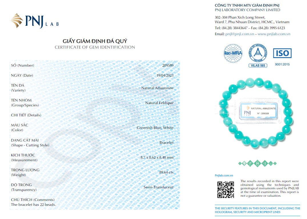 Vòng tay đá Amazonite 8mm chuẩn 5A