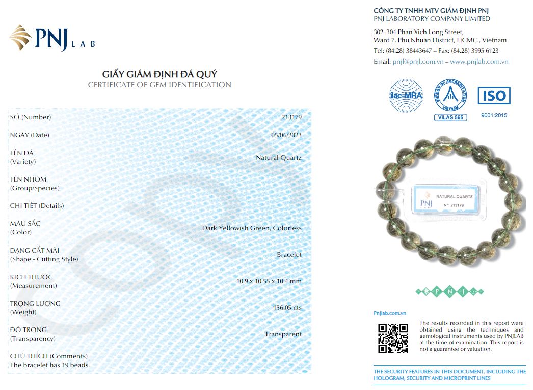 Vòng Đá Thạch anh tóc xanh 10mm chuẩn 5A