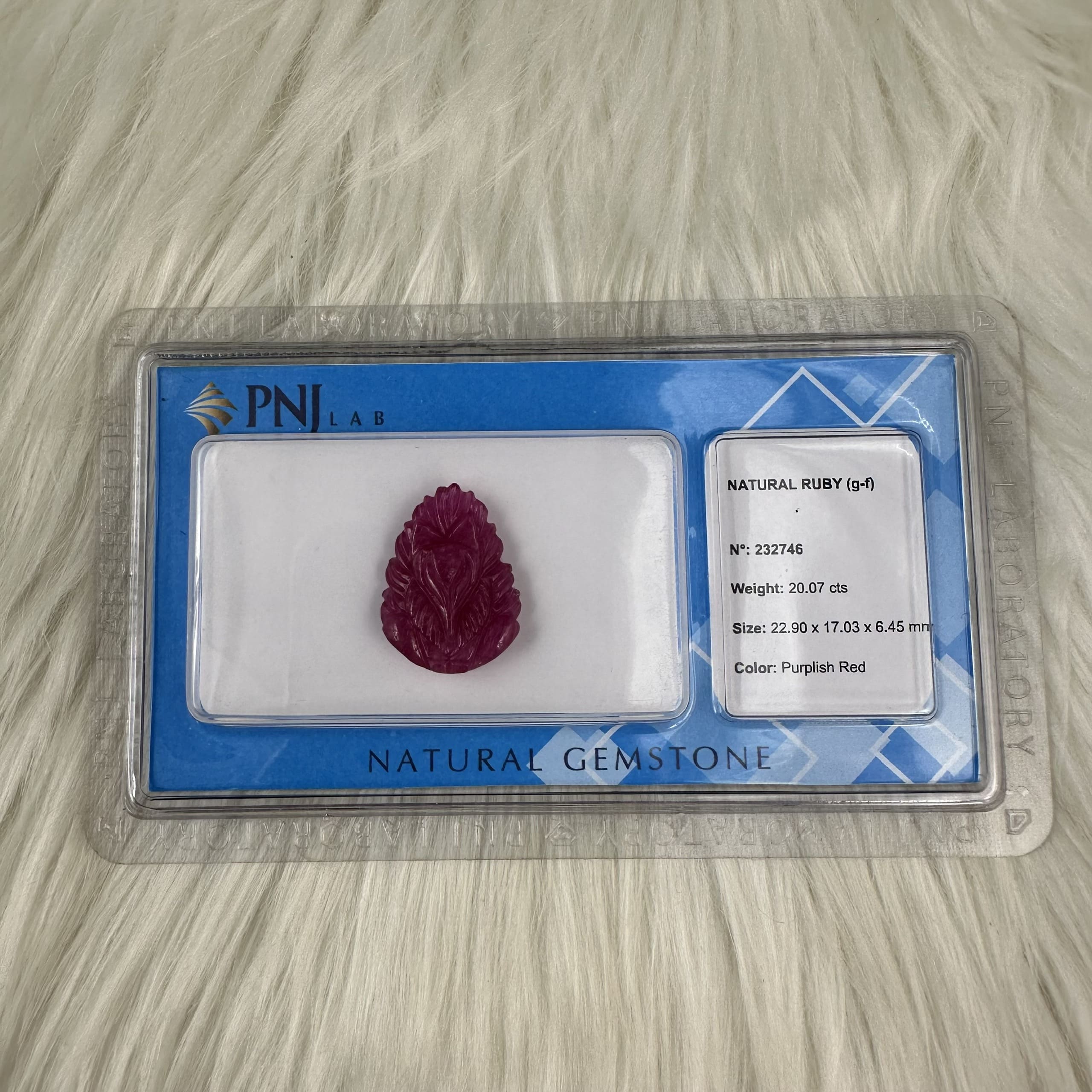 Mặt Hồ Ly Ruby đỏ hồng đẹp 17x23mm