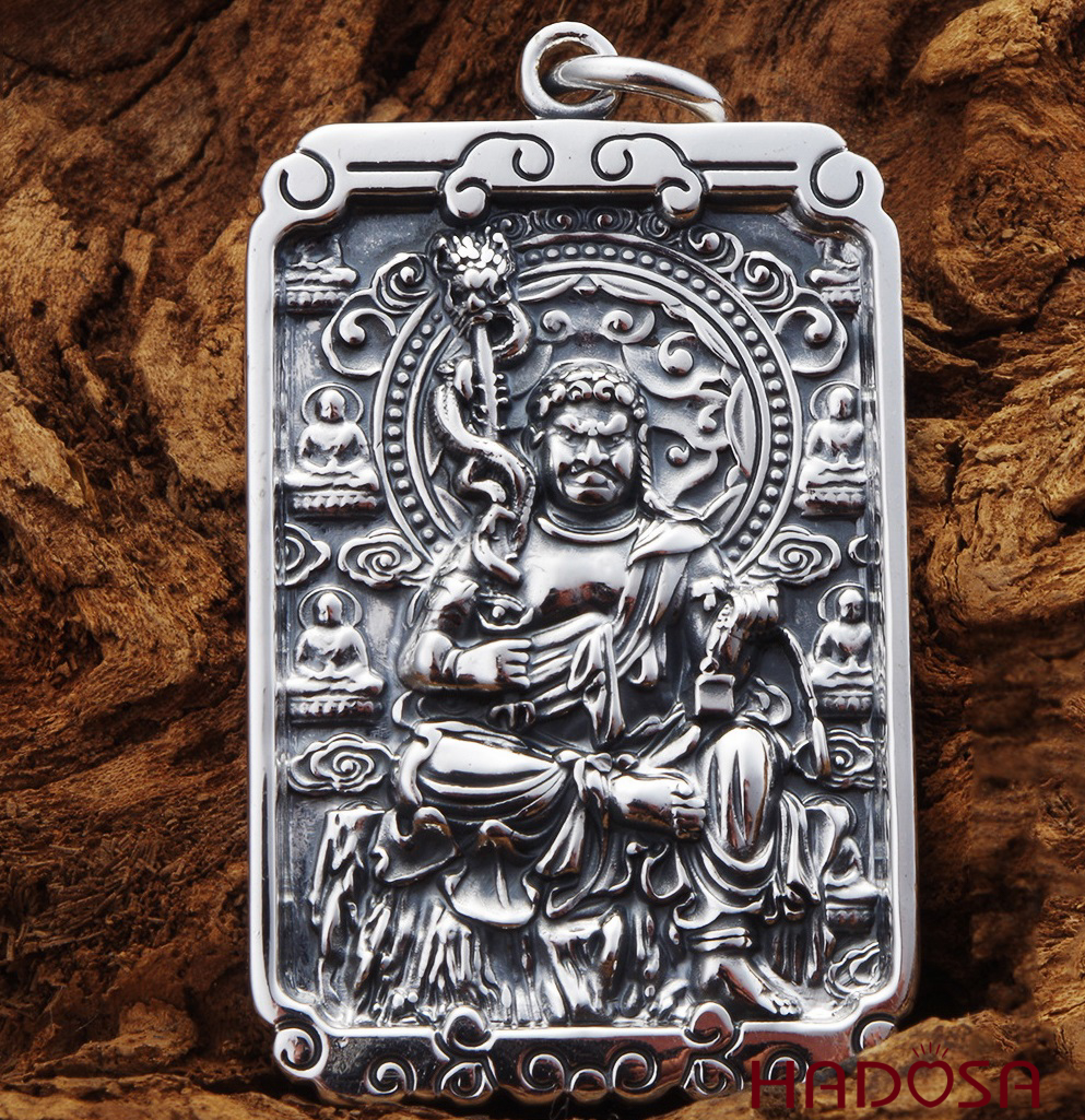 Mặt dây chuyền bạc Thái Phật bản mệnh Bất Động Minh Vương (Dậu)