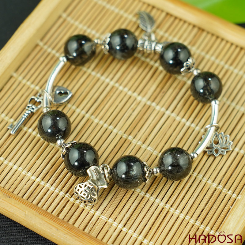 Vòng đá phong thủy mệnh Mộc, Mệnh Thủy tóc đen 11mm