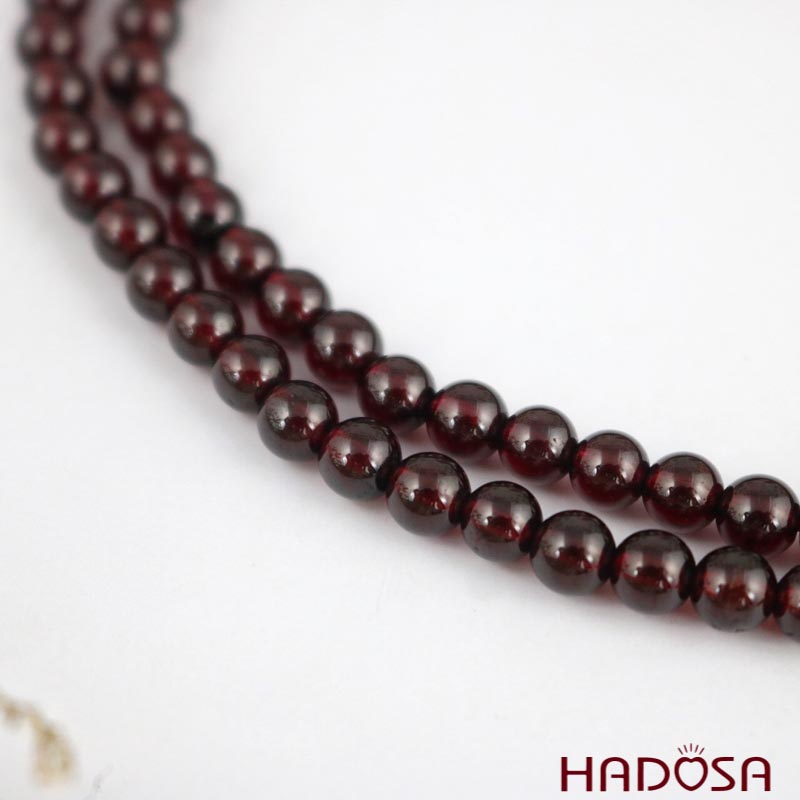 Tràng 108 hạt đá Ngọc Hồng Lựu - Garnet Star 5mm (Thổ, Hỏa)