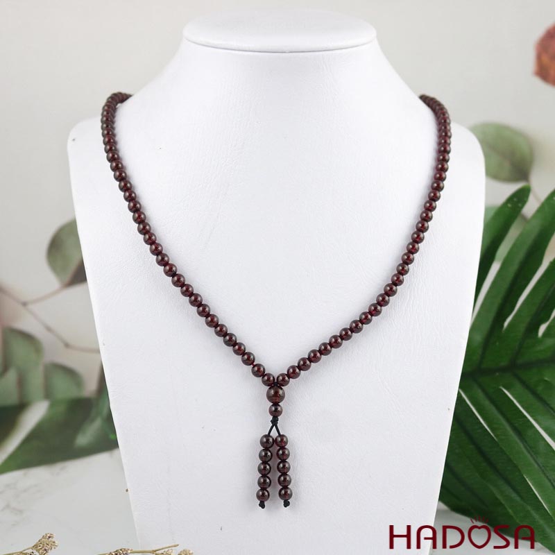 Tràng 108 hạt đá Ngọc Hồng Lựu - Garnet Star 5mm (Thổ, Hỏa)