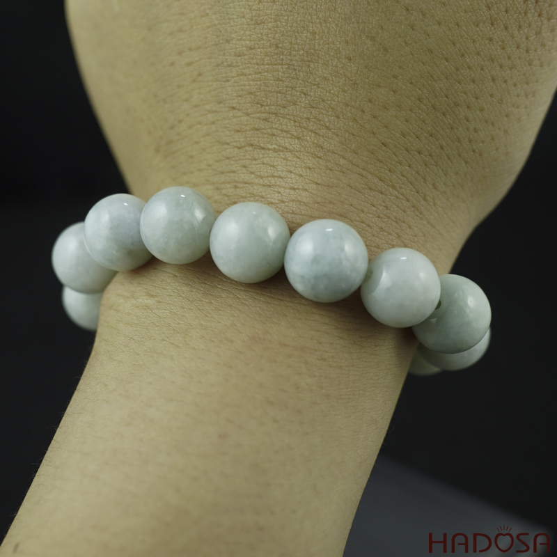 Vòng chuỗi Ngọc Cẩm Thạch Jade A nếp chủng 12mm