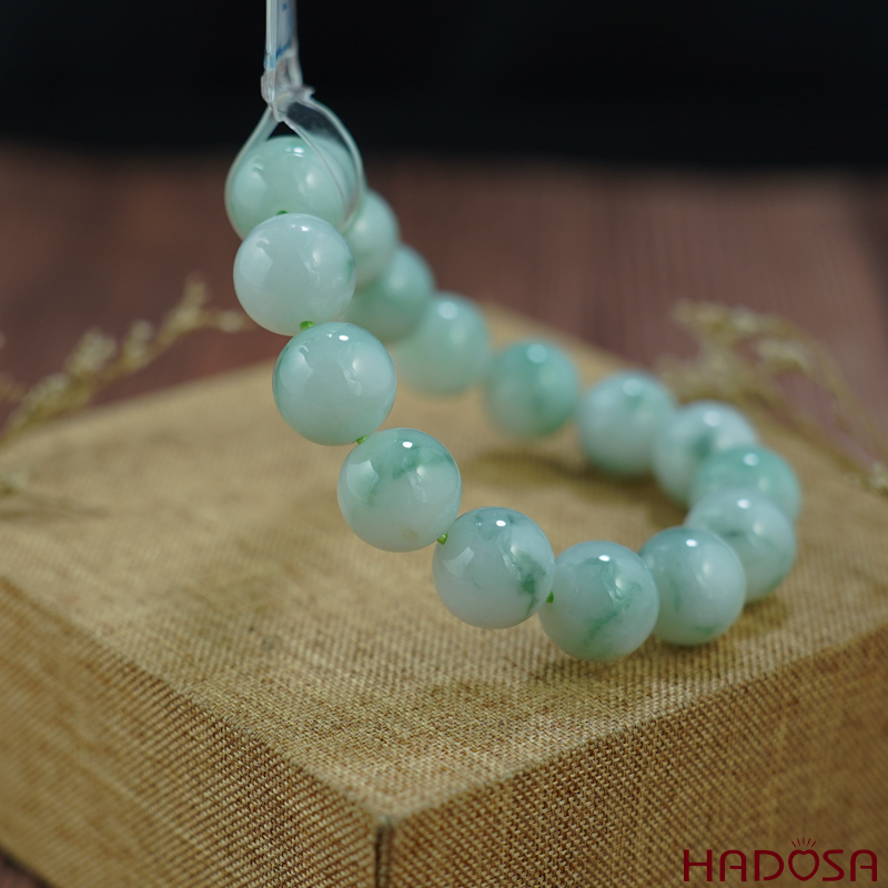 Vòng chuỗi Ngọc Cẩm Thạch Jade A nếp lý 12mm