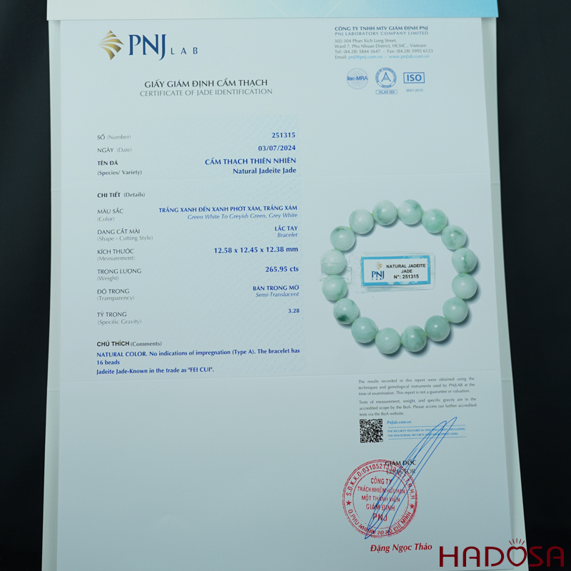 Vòng chuỗi Ngọc Cẩm Thạch Jade A nếp lý 12mm