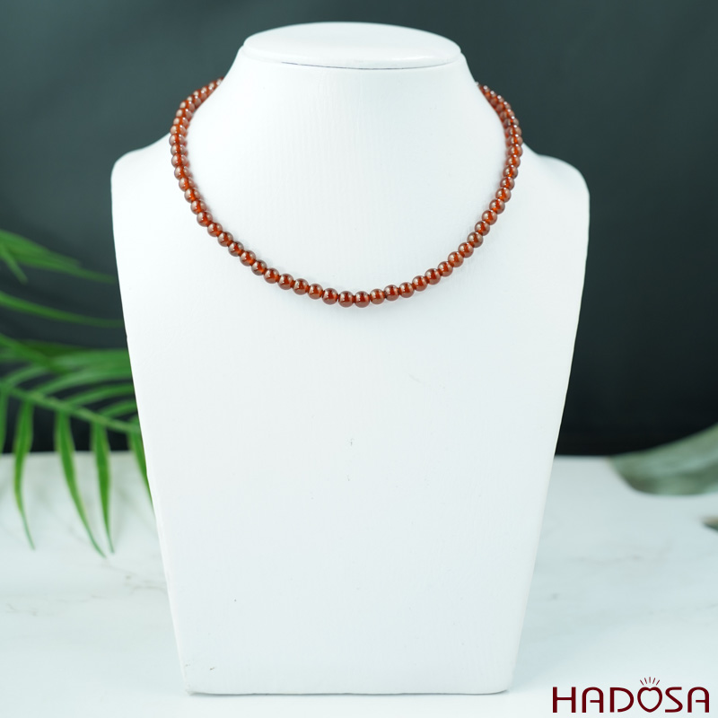 Vòng cuốn Ngọc Hồng Lựu Garnet 5mm 4A