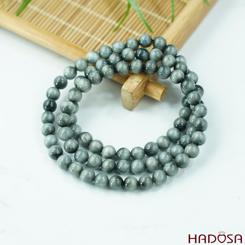 Vòng cuốn tay Mắt Chim Ưng xám 6mm