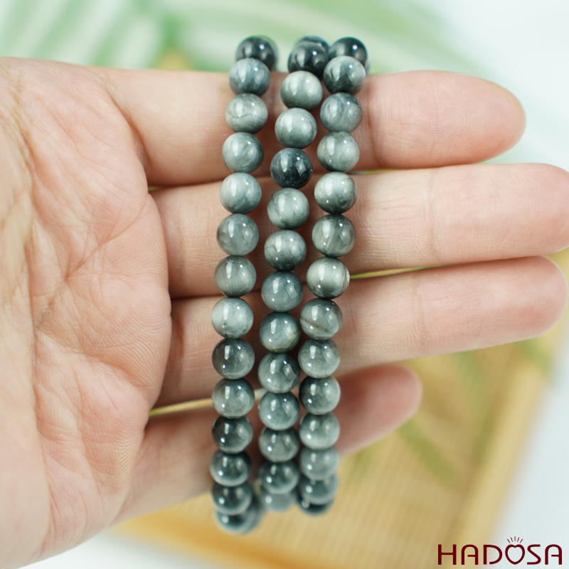 Vòng cuốn tay Mắt Chim Ưng xám 6mm