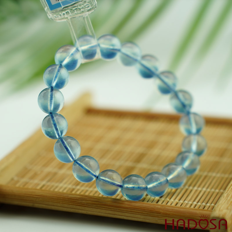 Vòng đá Aquamarine 10mm chuẩn 8A