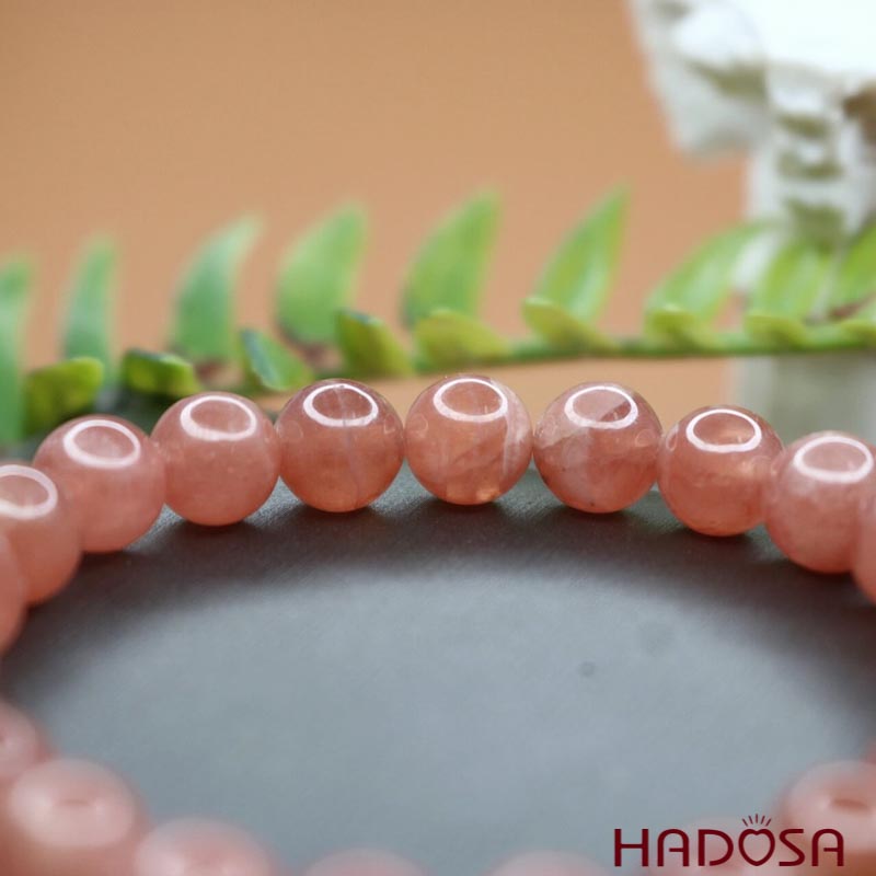 Vòng đá đào Hoa 8mm cao cấp chuẩn 5A