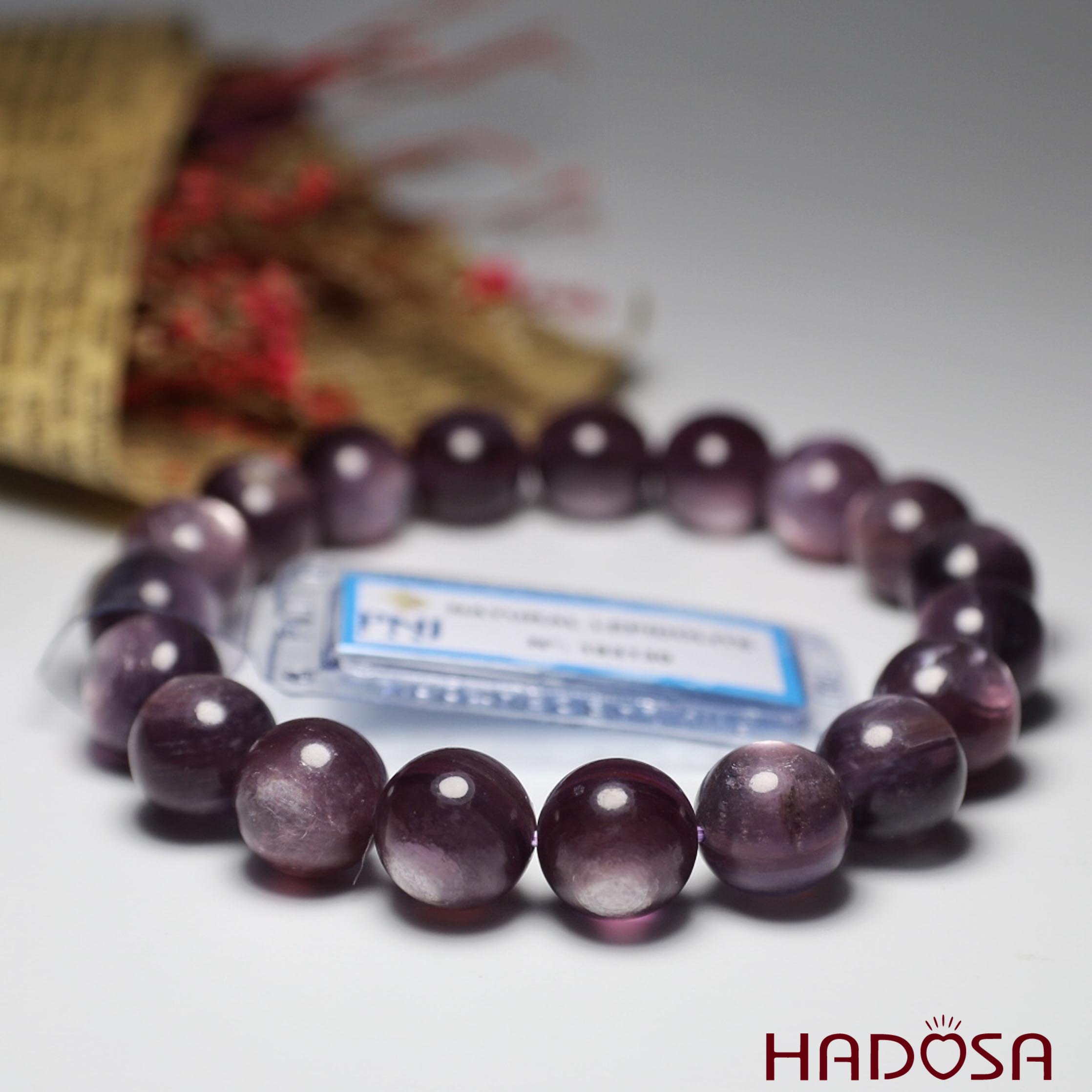 Vòng đá Lepidolite ánh titan