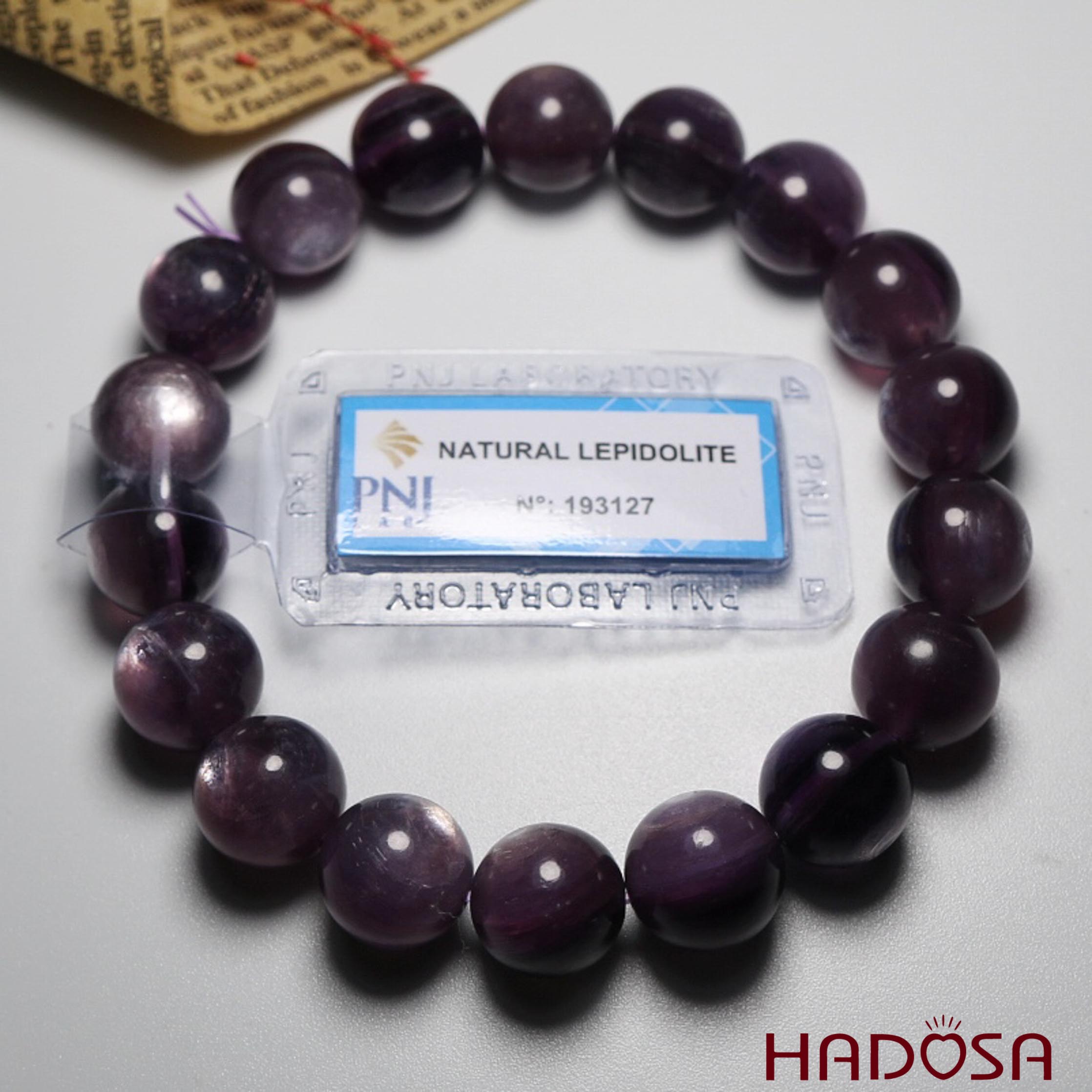 Vòng đá Lepidolite ánh titan