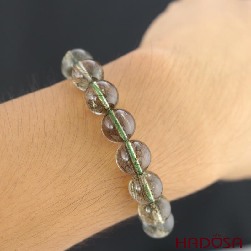 Vòng thạch anh tóc xanh 11mm 5A