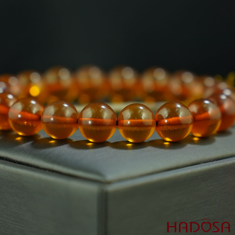 Vòng Hổ Phách Baltic nâu đỏ 10mm đặc biệt cao cấp