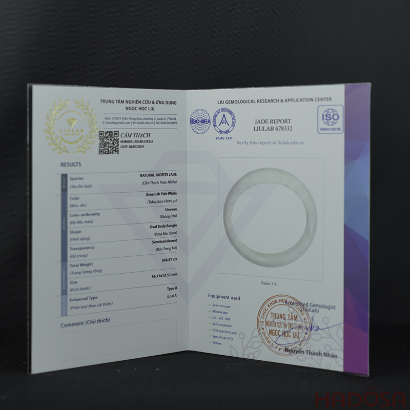 Vòng Ngọc Cẩm Thạch A bản hẹ lý môn ni 56