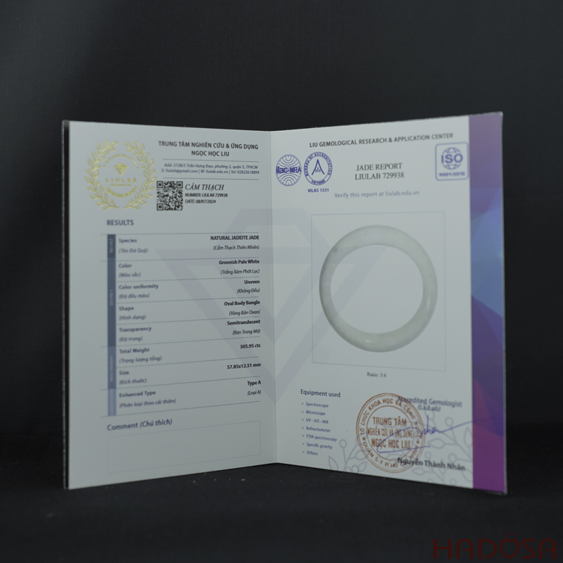 Vòng Ngọc Cẩm Thạch A bản hẹ lý môn ni 56A