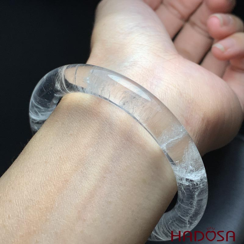 Vòng kiềng thạch anh trắng tròn 53mm