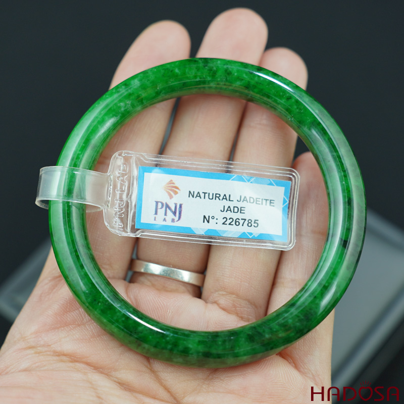 Vòng Ngọc Cẩm Thạch bản tròn xanh tươi ni 53