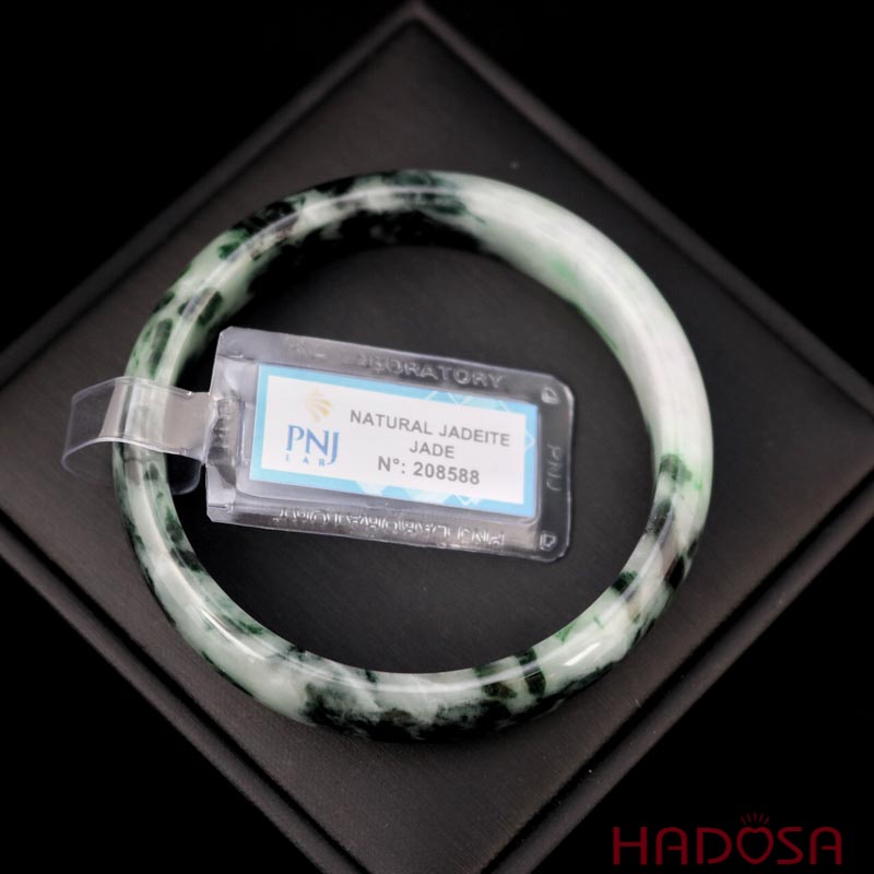 Vòng Ngọc Cẩm Thạch lá hẹ lí vân đậm ni 56