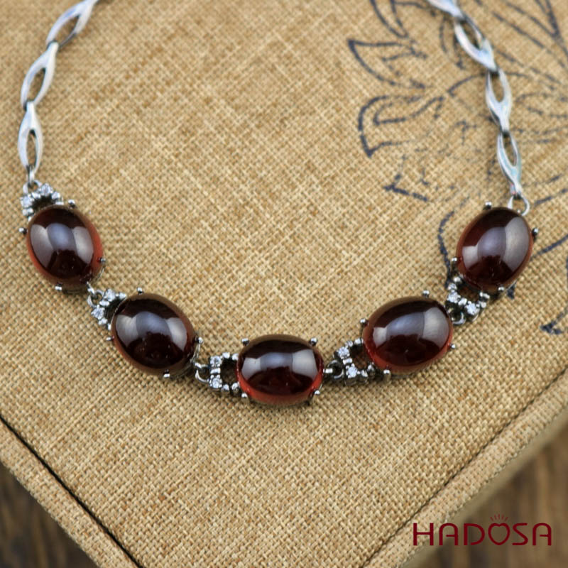 Lắc tay đá Garnet bạc 925 cao cấp