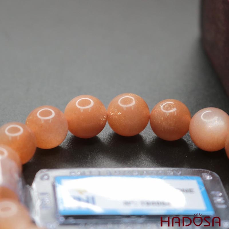 Vòng tay đá Mặt Trời - Sunstone 10mm cao cấp chuẩn 4A